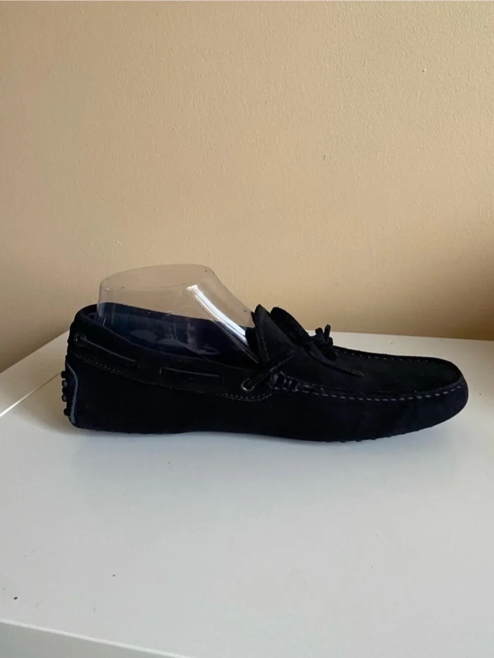 Tod’s Gommino Suede Driving Loafers Moccasin Shoes Men 6 Black Luxury Old Money